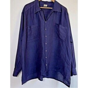 La Bottega di Brunella Shirt Mens Medium Linen Button Up Italy Oversized Casual